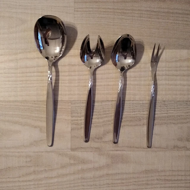 WMF Besteck Set Rom 4 Teile Gemüselöffel Salatbesteck Fleischgabel Cromargan NEU