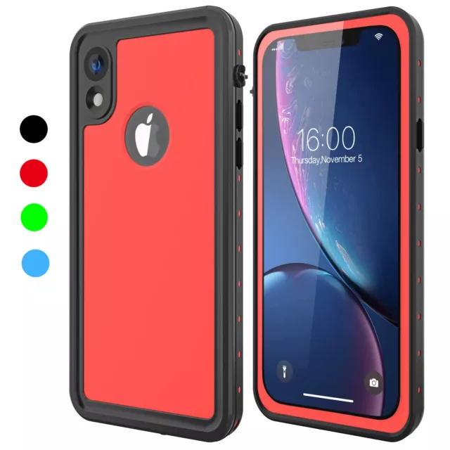 For iPhone XR Waterproof Case Tough Shockproof Cover w/ Screen Protector