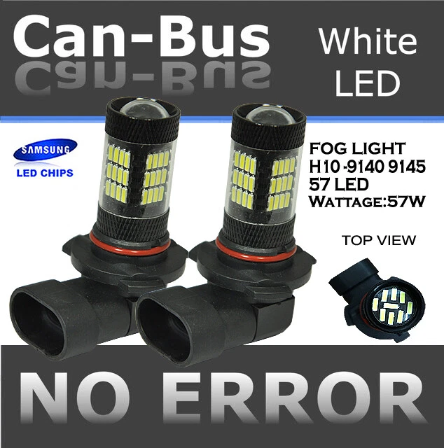 Samsung H10 57 LED Canbus Error Free Halogen Replacement Fog Light Bulbs U107