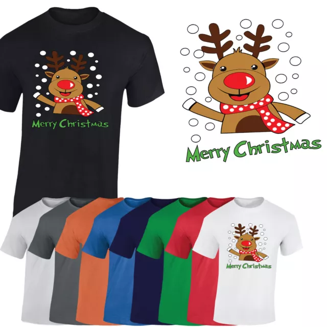 T-shirt Buon Natale da uomo divertente renna elfo sarcastico regalo di Natale festa top