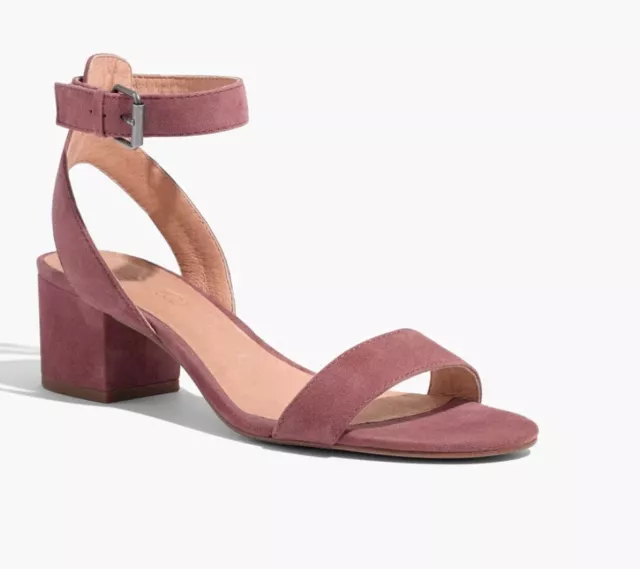 Madewell The Alice Sandal Pink Suede Ankle Strap Block Heel Women’s Size 11