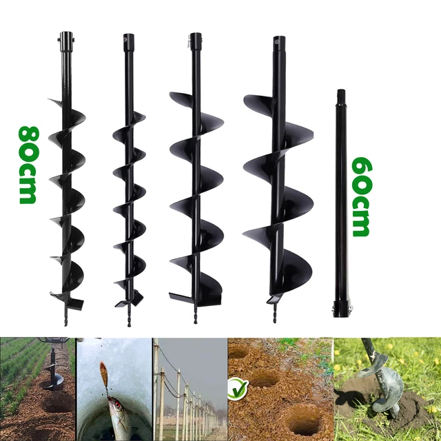 PETROL EARTH AUGER Fence Post Hole Borer Ground Drill with 4 Bits ...