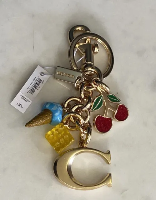 Coach Bag Charm Key Ring Signature Mixed Charms Cluster Cherry Dice Ice  Cream