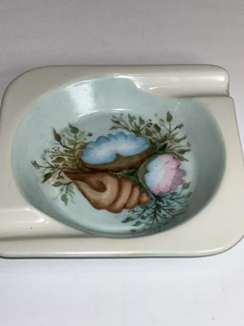 Vintage Sea shells Hand-Painted Ceramic Ashtray By A Spriggs Mid Century Modern