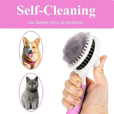 Dog Cat Massage Brush Self Cleaning Slicker Brushe For Shedding Loose Undercoats