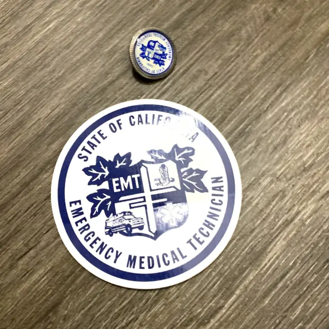 State of California Emergency Medical Technician EMT Pin & Sticker