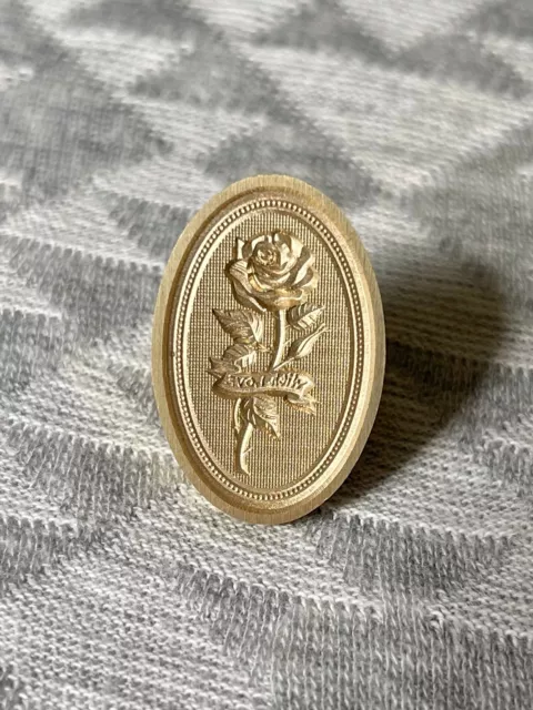 3D Rose With Love Oval Wax Seal Stamp