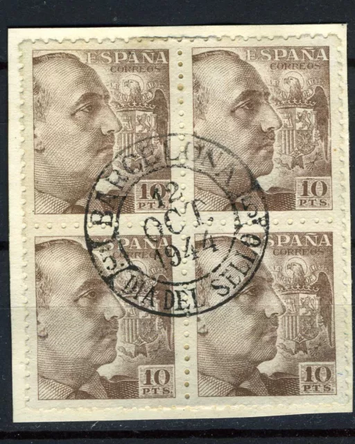 Spagna 1944. Generale Franco. Francobollo Insolito. Blocco Di 4