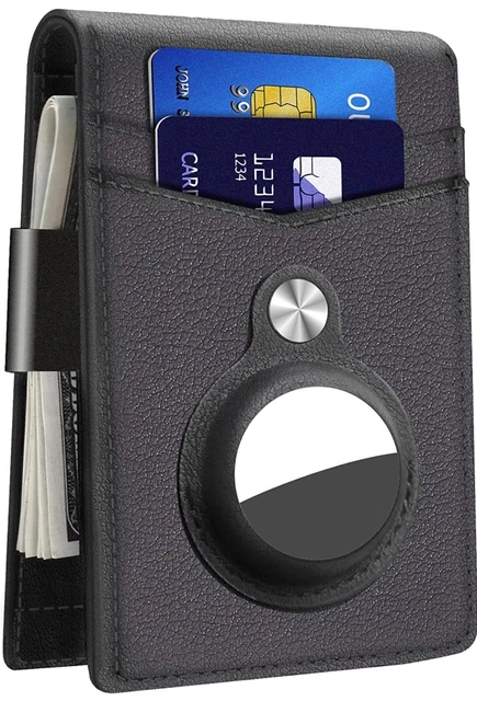 Hawanik Mens Slim Bifold Wallet with Integrated Case Holder for Airtag