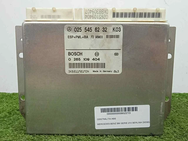 0265109404 - 0255456232 Steuergerät Abs / Bosch / 652213 Für Mercedes Clase E W