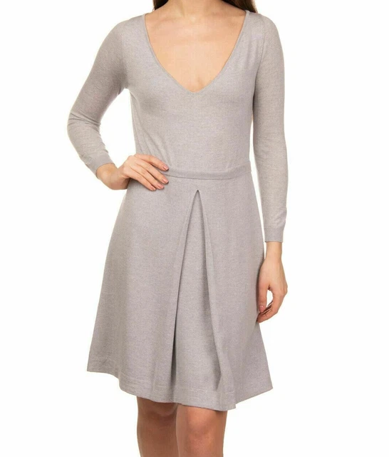 RRP €360 SCERVINO STREET Virgin Wool Knitted A-Line Dress Size 42 / S-M V Neck