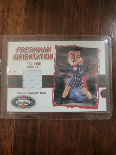 2002-03 Fleer Box Shots YAO MING Rookie RC Freshman Orientation Patch Rockets
