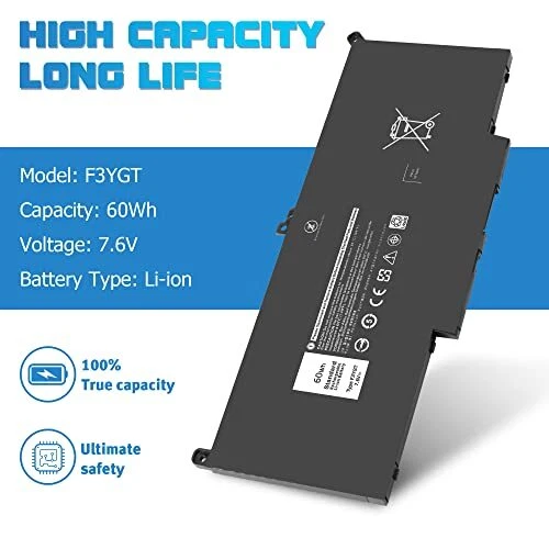 F3YGT Latitude 7480 Battery 7490 Battery 60WH for Dell Latitude  12 7000 7280