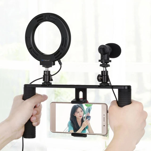 Kit de Fotografía Soporte Teléfono Video Rig 4,6 pulgadas LED Selfie Ring Luz