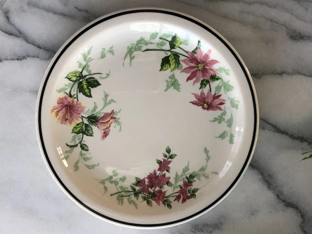 Vintage Syracuse Restaurant China Dinner Plate South Flora Hibiscus Poinsettia