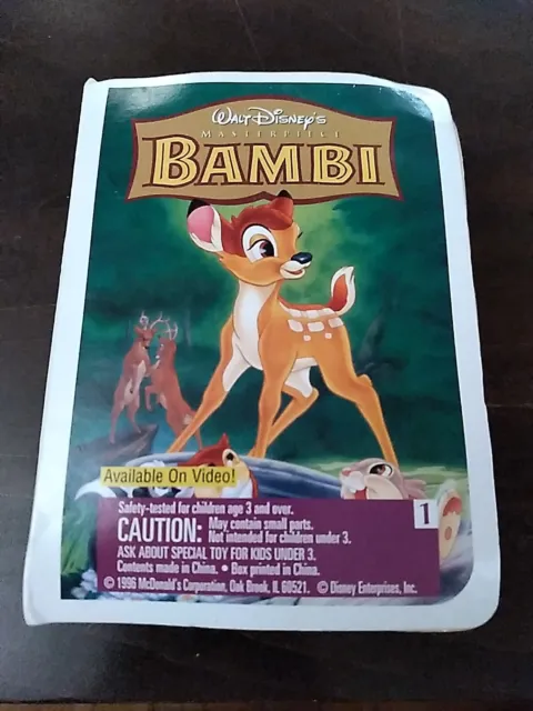 1996 McDonalds Happy Meal Toy, Disney's Movie "Bambi"- Masterpiece Collection!