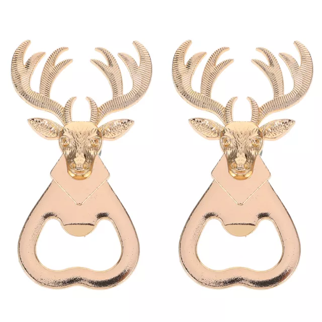 2 Pcs Bottle Opener Stainless Steel Bride Vintage Deer Novelty