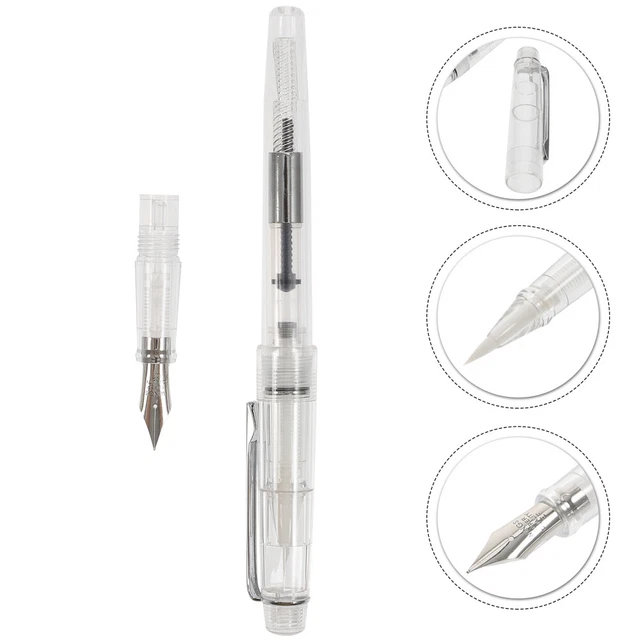 6 Penne Stilografiche Trasparenti Con Caricamento A Pistone – Set Per Calligrafia E Scuola – Design Leggero E Portatile