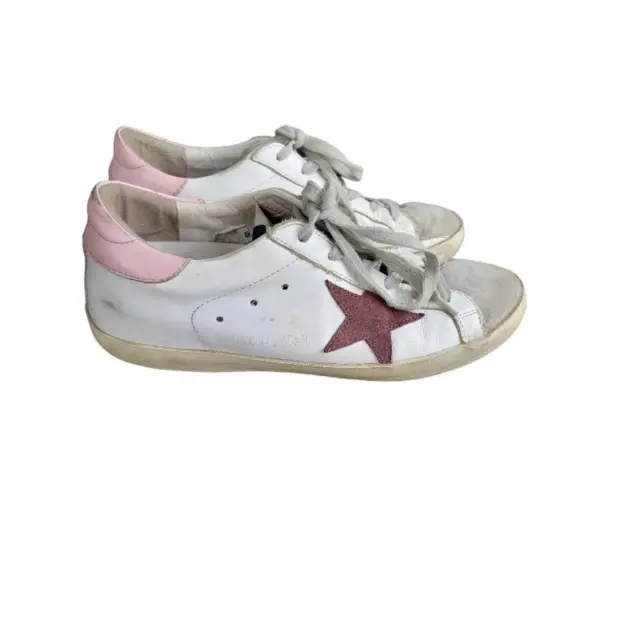 Superstar Golden Goose Womens Hi Star Sneakers Shoes White Leather EUR 38 7.5