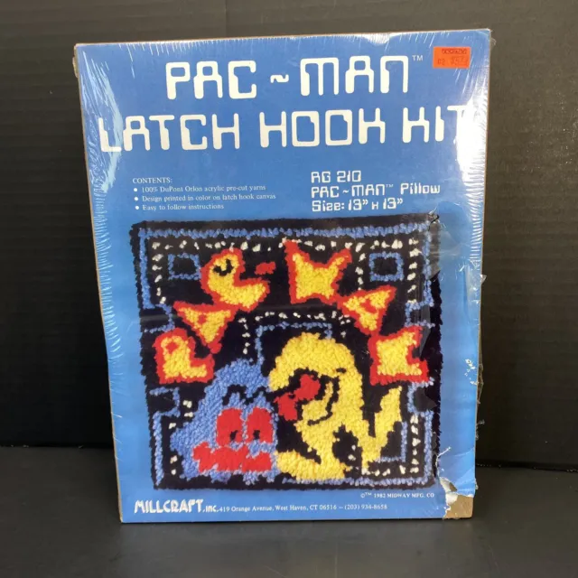 Kit de gancho de pestillo raro Pac-Man década de 1980 Millcraft sin usar en caja nuevo de nuevo