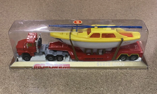 Camion Semi-remorque Scania Avec Voilier - Jouet Majorette échelle 1/60 - Bon état D'occasion