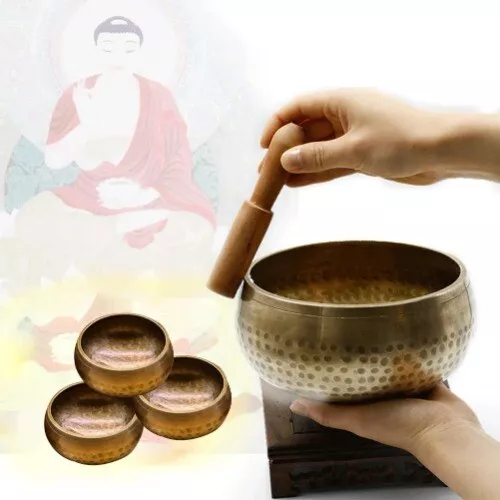 Tibet Buddha Sound Bowl Yoga Meditation Chanting Bowl Brass Chime Handicraft