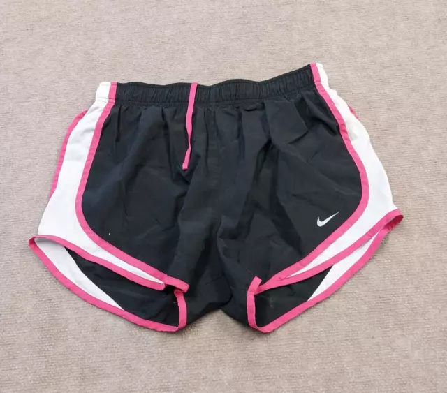 Nike Dri-Fit Womens Size Medium Black Purple Lined Athletic Running Shorts