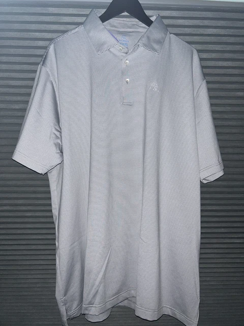 Rhoback Men's Polo XXXL Designer Performance Striped Pattern Short Sleeve NWT