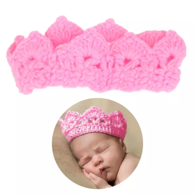 FOXNOVO Newborn Infant Baby Girl Boy Handmade Crochet Knit Crown Hat Photograph