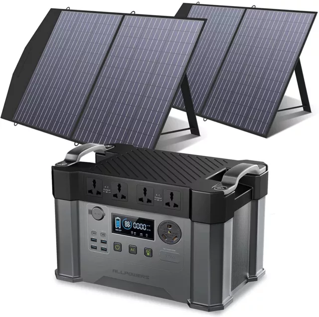 ALLPOWERS 2400W Portable Power Station Solar Generator And 2x100W Solar Panel AU