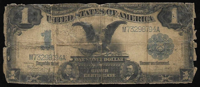 Black Eagle 1899 Us $1 Silver Cert Large Low Grade Fr 236  # 288