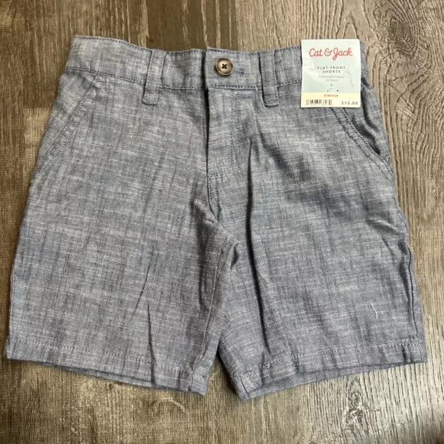 Boys' Flat Front 'Above The Knee' Chambray Shorts - Cat & Jack™ Blue 5