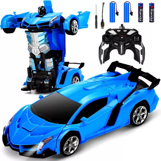 1:18 Transforming RC Robot Car Remote Control 2 IN 1 Kids Boys Toy B-Day Gift AU