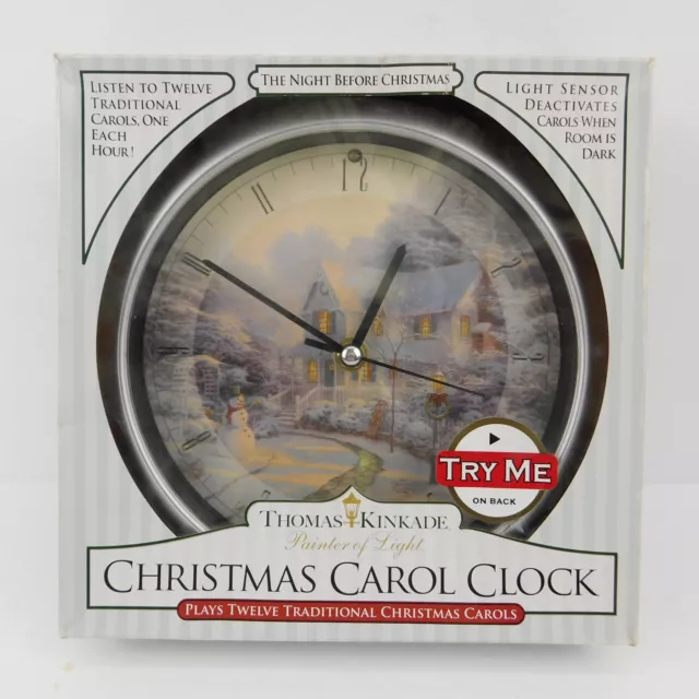 CHRISTMAS CAROL CLOCK Thomas Kinkade Painter Of Light Plays 12