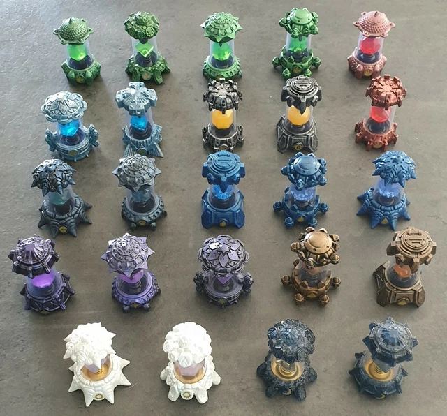Lot De 3 Figurines Skylanders Sensei + 3 Cristaux De Création - Activision