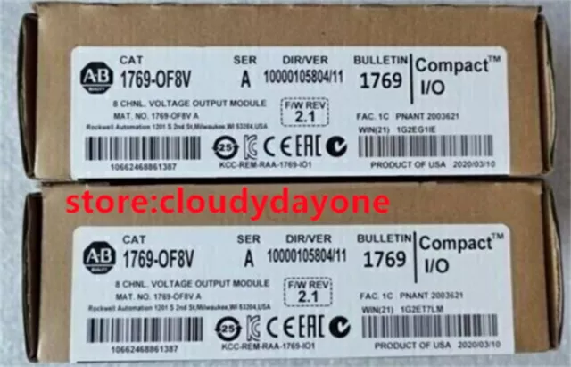 New Factory Sealed AB 1769-OF8V / A CompactLogix 8 PT Output Module