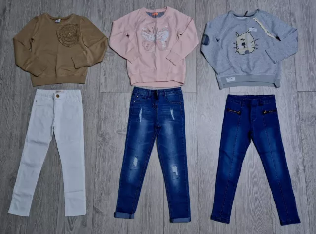 Girls Clothes Bundle Sets Age 8 YRS Crewneck Sweatshirts, Jeans Next, Zara, RI