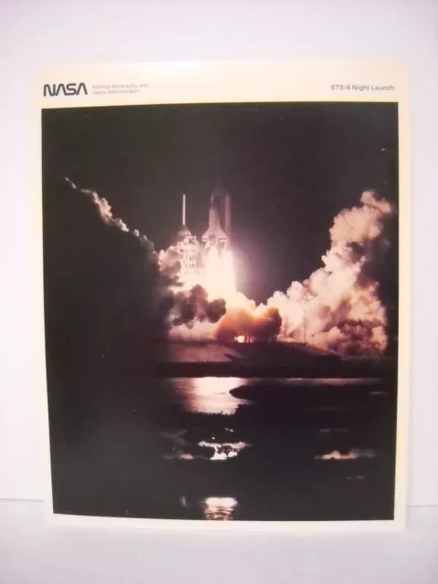 8" x 10" Vintage Nasa Print of STS-8 Night Launch Space Shuttle Challenger 1983