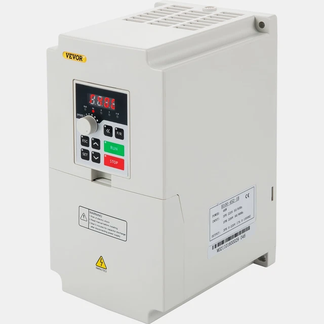 VEVOR 5HP 4KW 220V VFD Variable Frequency Drive Inverter VSD single to ...