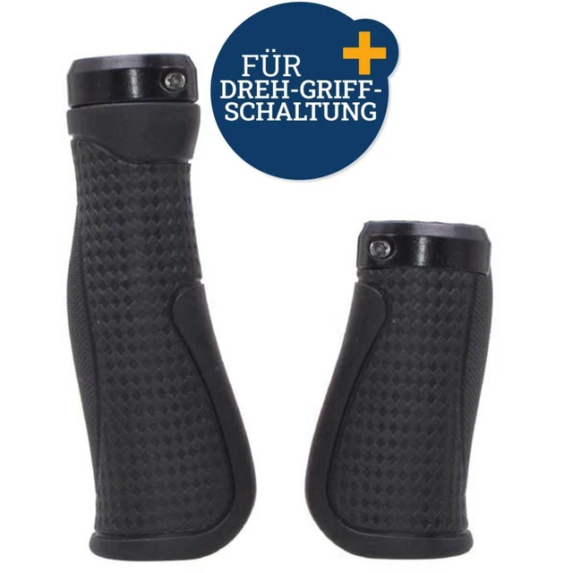 Böttcher Manufaktur Leder-Fahrradgriffe Lang/Kurz (130/95 Mm) – Für Nabenschaltung, Durchmesser 22,2 Mm, Aus Echtem Leder