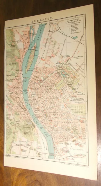 historische Stadtkarte/Stadtplan 1898 " Budapest " original