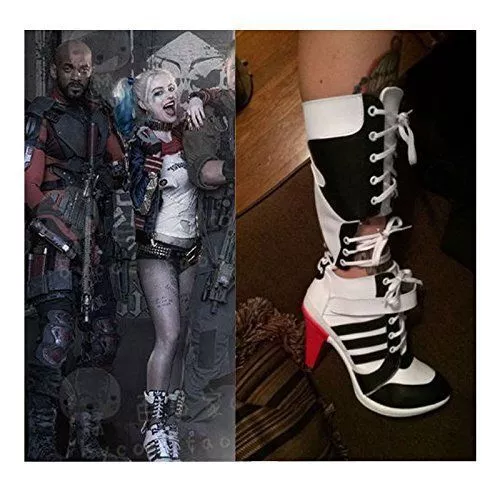Stivali Cosplay Harley Quinn DC Suicide Squad Tacco Scarpe Cosplay Costume Halloween