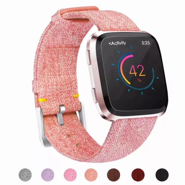 Replacement For Fitbit Versa / 2 Watch Fabric Canvas Wrist Band Sport Wristband