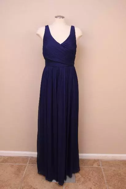 JCrew $365 Silk Chiffon Heidi Gown 4 Dark Cove blue party formal bridesmaid