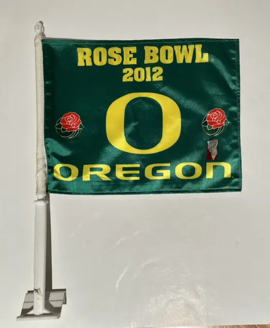 University Oregon Ducks 2012 Rose Bowl Car Flag, 2-Sided Graphics Pac12 Football
