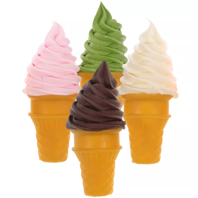 Ice Cream Toy Dessert Model Fake Party Cone Favors Pretend Set Toys