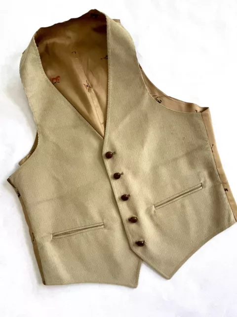 Cowboy Western Vest 36 VTG Rodeo Retro Cosplay Movie Set Costume Corduroy 1970s