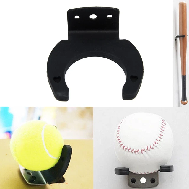 Support Mural Pour Batte De Baseball – Bois, 1 Paire, Noir, Avec Vis Et Mousse, Affichage Horizontal