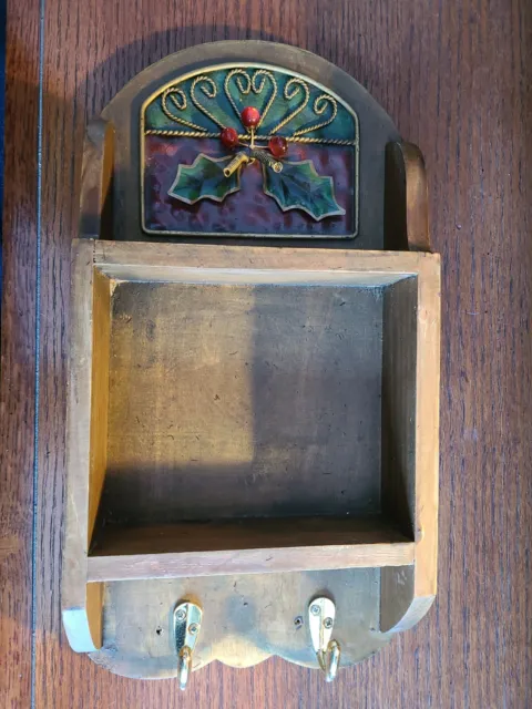 Old key holder shelf With Mistletoe Decorative.