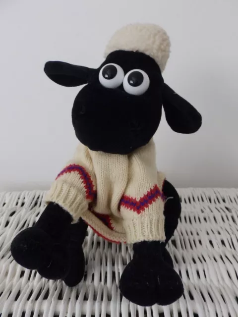 Shaun the Sheep & Jumper Plush Soft Toy Aardman Wallace & Grommit 1989 Vintage